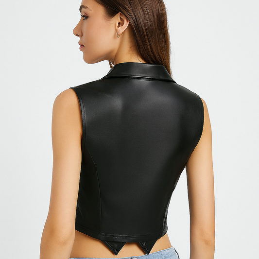 Chaleco de cuero para mujer estilo moderno - Miranda
