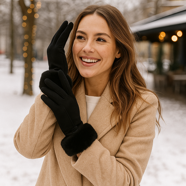 Guantes de invierno forrados para mujer acabado suave - Lykke