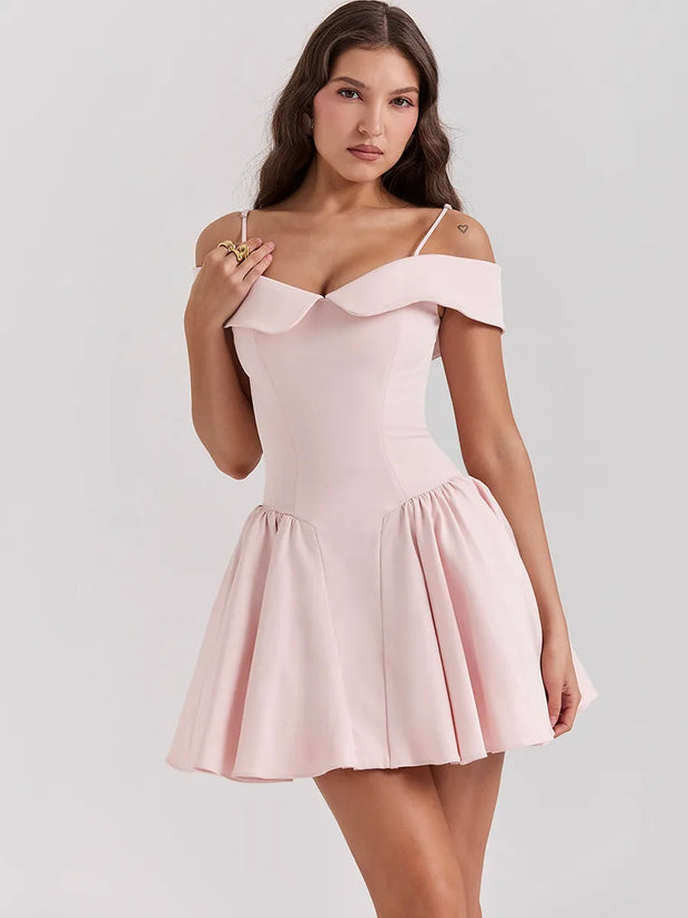 Karli - Favorecedor vestido de noche con hombros al descubierto