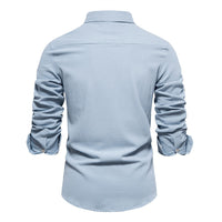 Camisa para hombre de algodón bolsillos frontales estilo casual - Nicolás
