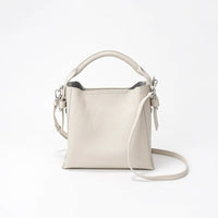 Bolso bucket para mujer de piel auténtica diseño estructurado - Celeste