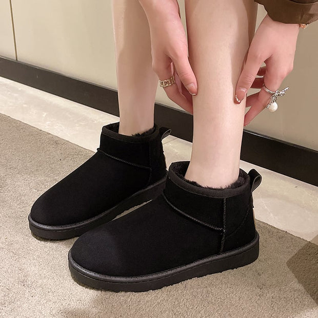 Botines de invierno para mujer en ante con forro suave - Mia
