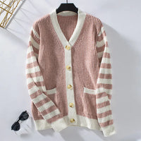 Nicolle - Jersey de rayas con botones para mujer