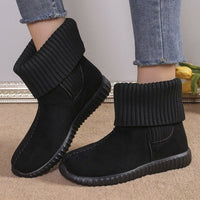 Botines para mujer estilo invernal con puño de punto - Pilar