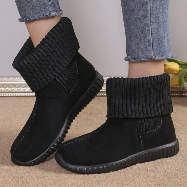 Botines para mujer estilo invernal con puño de punto - Pilar