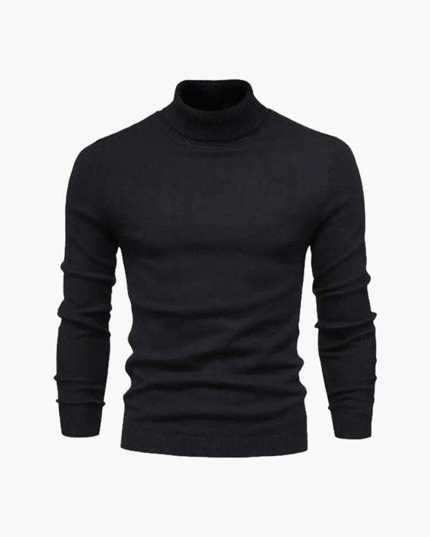 Jersey hombre cuello alto punto liso manga larga - Aldren