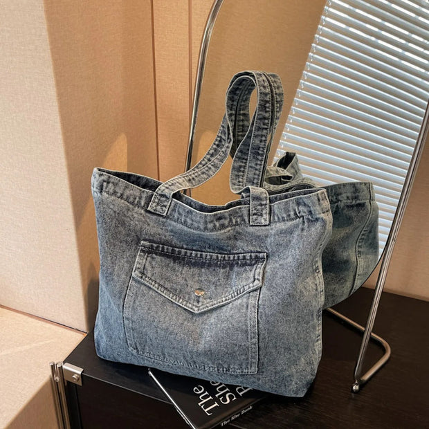 Bolso tote para mujer denim amplio de estilo casual - Marta