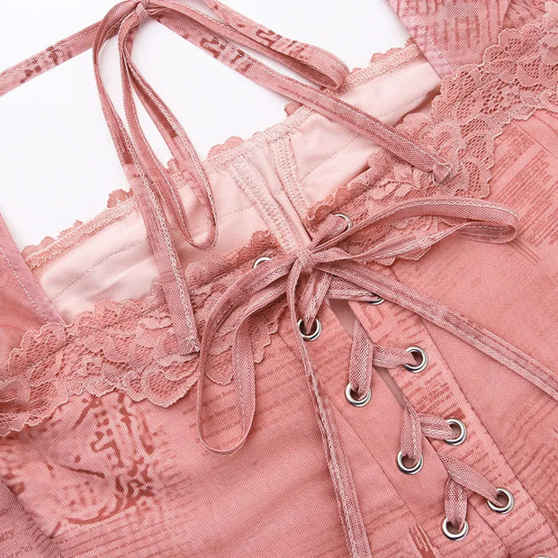Gala - Vestido largo rosa chic con encaje