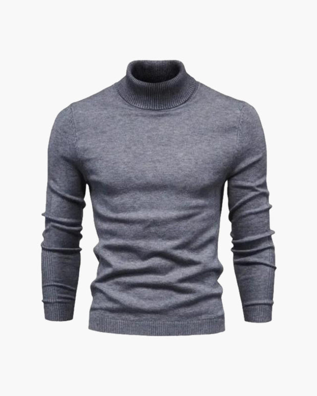 Jersey hombre cuello alto punto liso manga larga - Aldren
