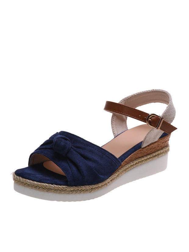 Sandalias de cuña mujer lazo - Melania