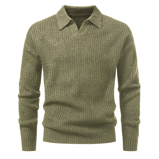 Suéter para hombre punto jacquard con cuello abierto - Raptor