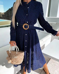 Hannah - Vestido camisero con lazada