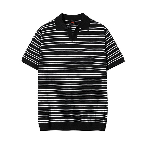 Polo para hombre de algodón rayado estilo casual relajado - Mateo