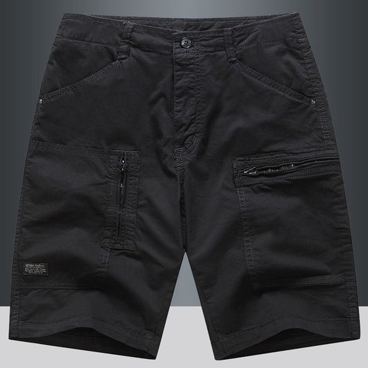 Pantalones cortos para hombre de bolsillos con cremallera estilo cargo recto - Elías