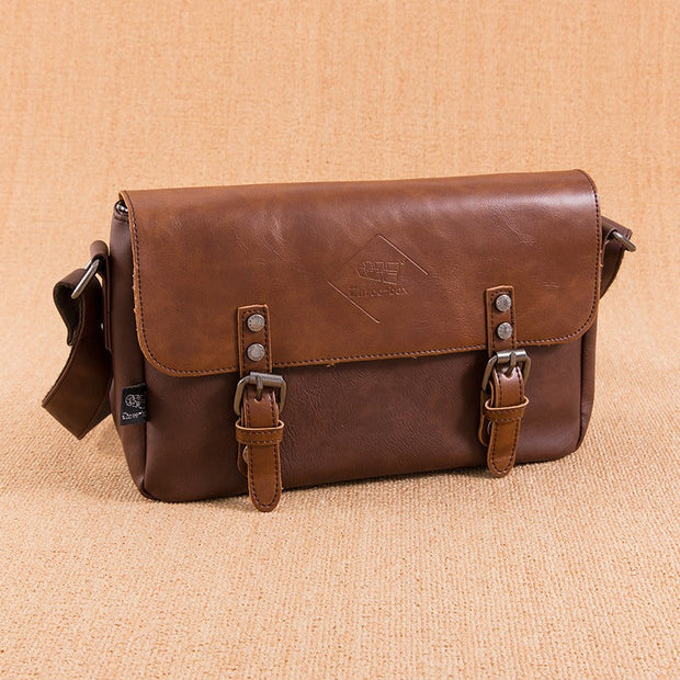 Bolso bandolera para hombre cuero sintético hebillas vintage - Mateo