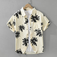Camisa casual hombre algodón estampado floral manga corta - Rodrigo