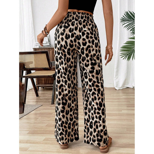 Pantalones anchos para mujer con estampado leopardo estilo casual - Camila