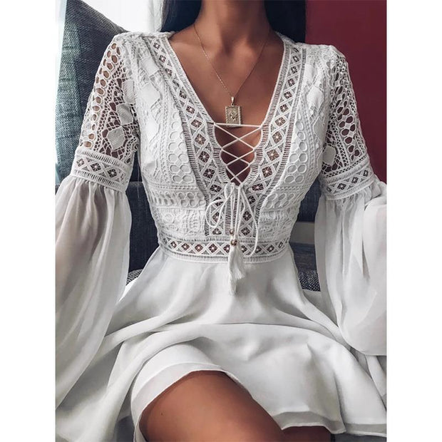 Hannah - Vestido camisero con lazada