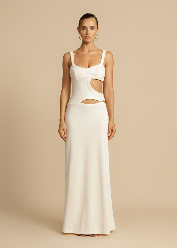 Nora - Vestido blanco ajustado de moda