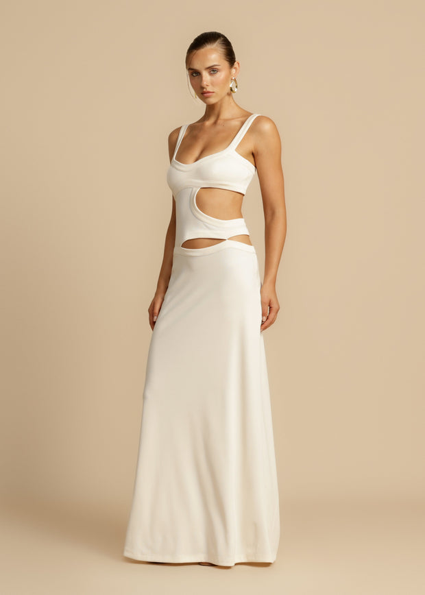 Nora - Vestido blanco ajustado de moda
