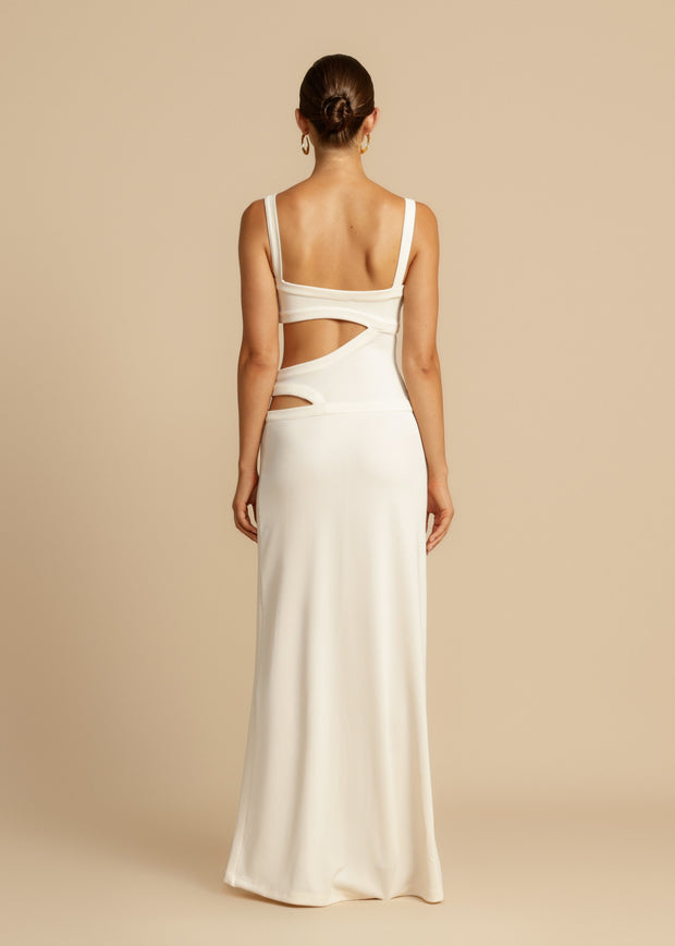 Nora - Vestido blanco ajustado de moda