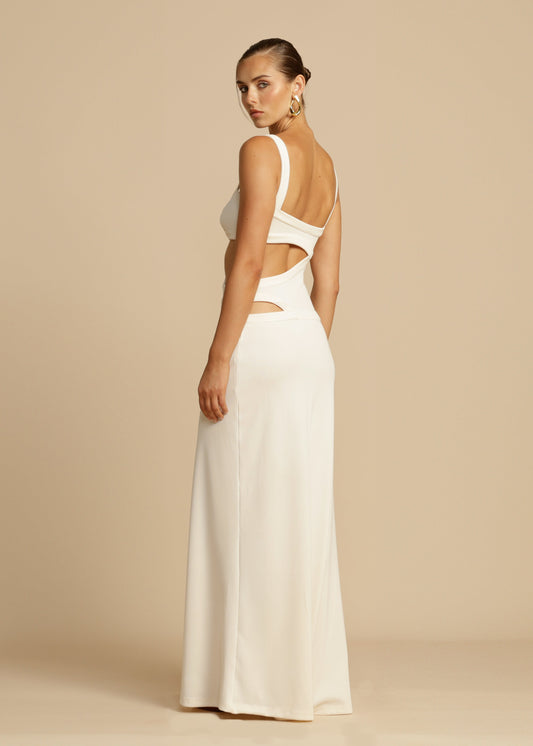 Nora - Vestido blanco ajustado de moda