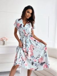 Vestido mujer estampado floral manga corta - Mirella