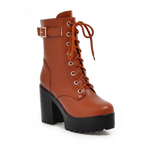Uhsha - Botas con cordones y hebillas