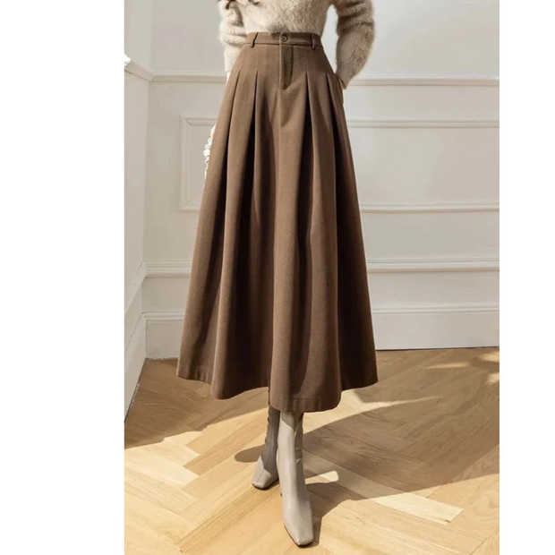 Falda plisada con cintura alta para mujer - Casual