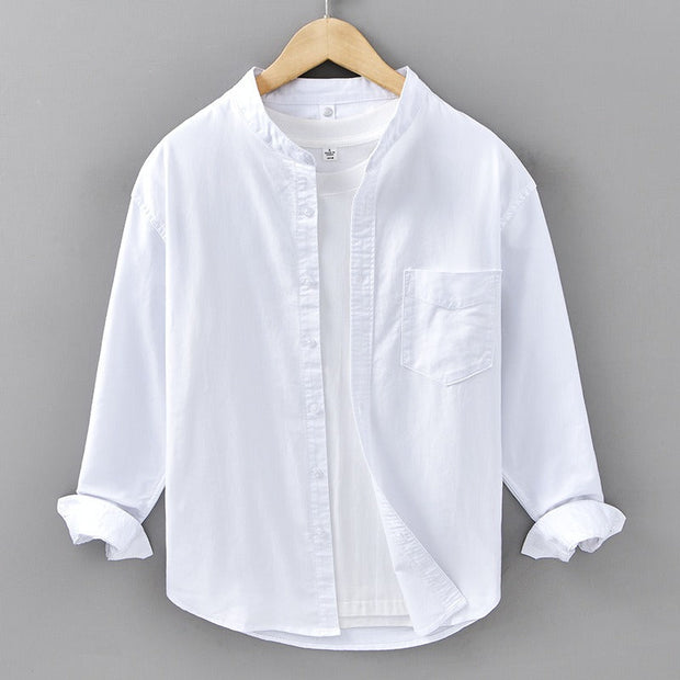 Camisa para hombre de algodón lavado estilo holgado - Elías