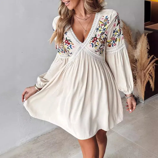Scarlett - Vestido corto bohemio con flores