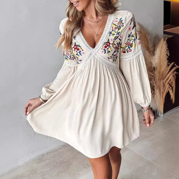 Scarlett - Vestido corto bohemio con flores