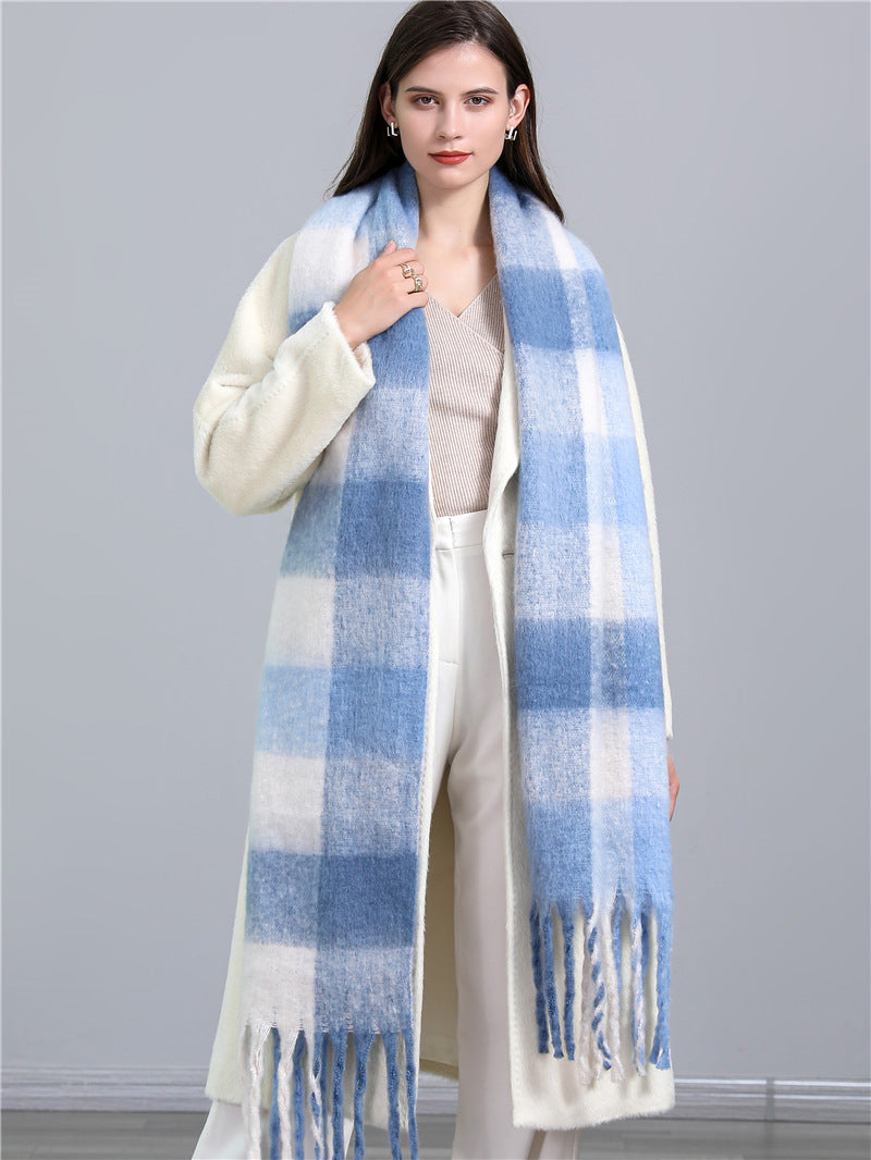 Bufanda amplia para mujer cuadros - Freya