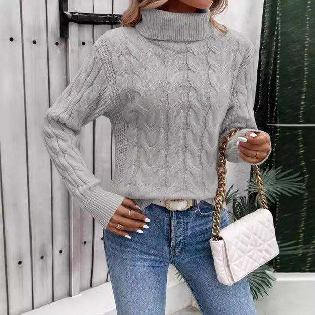 Jersey de punto cuello alto para mujer - Freja