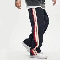 George - Pantalón recto drapeado de pierna ancha para hombre