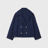Chaqueta corta de lana con doble botonadura para mujer - Heidi