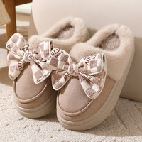 Zapatillas de casa para mujer efecto afelpado con lazo decorativo - Mairene