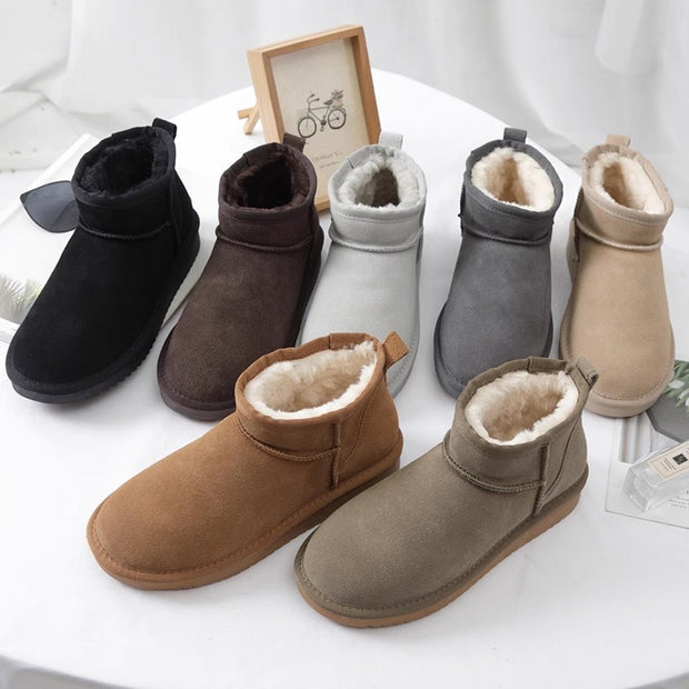 Botines de invierno para mujer en ante con forro interior - Sophia