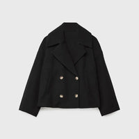 Chaqueta corta de lana con doble botonadura para mujer - Heidi