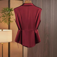 Top cruzado satinado para mujer - Freja