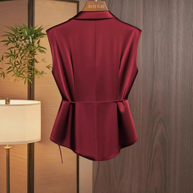 Top cruzado satinado para mujer - Freja