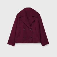 Chaqueta corta de lana con doble botonadura para mujer - Heidi