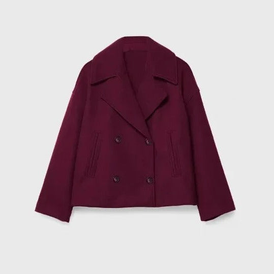 Chaqueta corta de lana con doble botonadura para mujer - Heidi