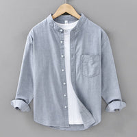 Camisa para hombre de algodón lavado estilo holgado - Elías