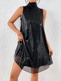 Vestido para mujer con lentejuelas y cuello alto - Lareine