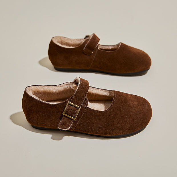 Zapatos planos para mujer efecto ante con forro cálido - Alviera
