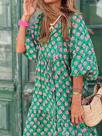 Abisha - Maxivestido boho con estampado floral suelto