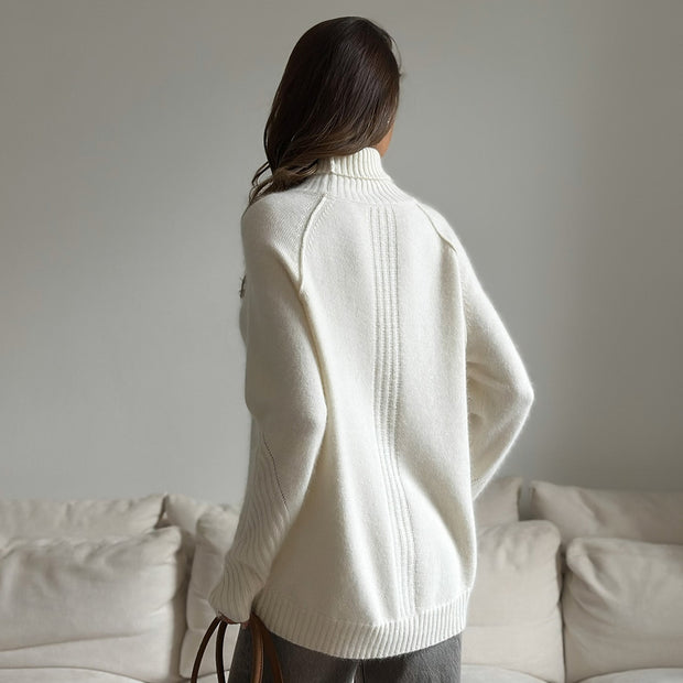Sueter de punto para mujer de cuello alto - Amara