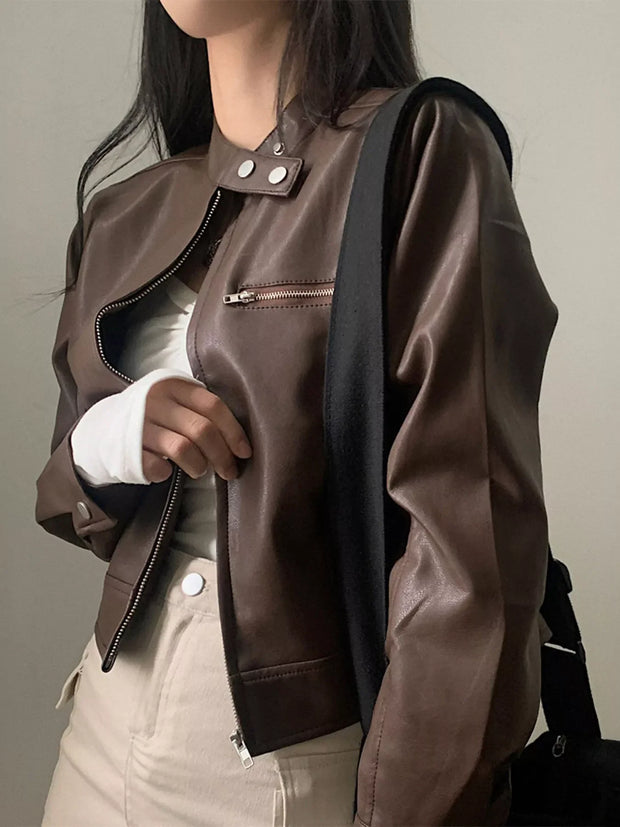 Chaqueta corta de piel para mujer - Liorane