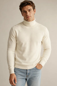 Jersey hombre cuello vuelto slim fit punto liso - Caspar